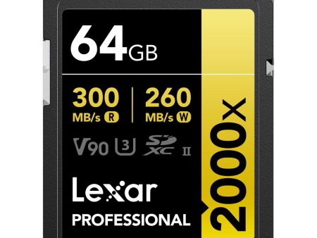 Lexar Professional 64GB 2000x UHS-II SDXC Memory Card Up to 300MB s without Reader Online now