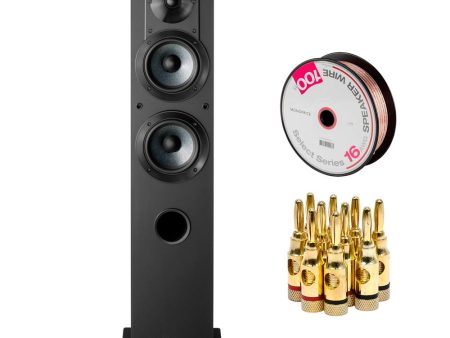 Sony 3-Way 4-Driver Bass Reflex Stereo Floor-Standing Speaker SS-CS3+Wire Bundle on Sale