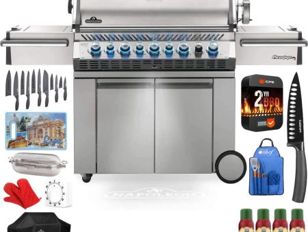 Napoleon Prestige PRO 665 RSIB Natural Gas Outdoor Grill, 5 Burners + Accessories Bundle Fashion