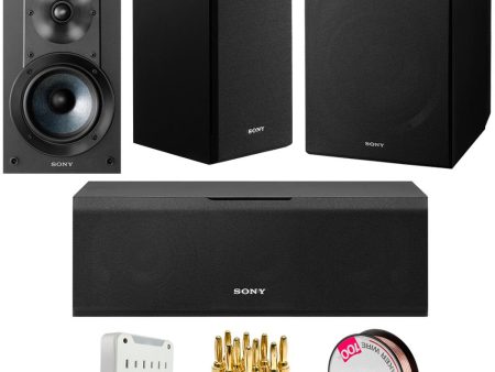 Sony SS-CS8, SS-CS5 Bookshelf Speakers and SA-CS9 Subwoofer with Wire Bundle Hot on Sale