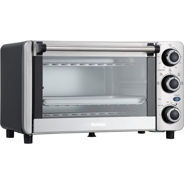 DANBY 4 Slice Countertop Toaster Oven, Stainless Steel Sale