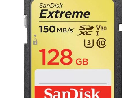 Sandisk Extreme SDXC Memory Card, 128GB, UHS-I (SDSDXV5-128G-ANCINSD) - Open Box For Sale