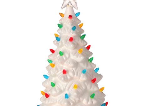 12  LED Porcelain Glittered Lighted Tree Online Sale