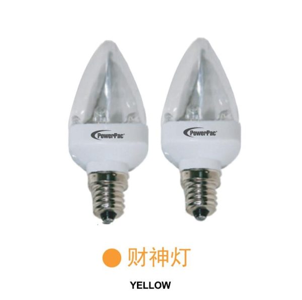 2 Pieces x PowerPac 财神灯 0.7W E12 LED Bulb Light (PP6221Y) For Sale