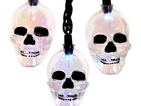 10-Light RGB LED Glitter Skull Light Set, 12  (UL) For Cheap