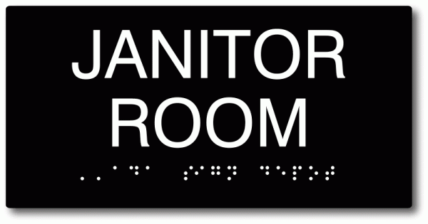 Janitor Room Sign - ADA Compliant Tactile Braille Janitor Room Signs Hot on Sale