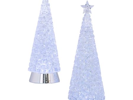 LED Cube Swirl Christmas Tree Tabletop Decoration, 2-piece Set, 12-14  For Discount