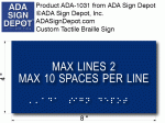 Custom ADA Compliant Signs Tactile Letters and Braille Signs - 8  x 4  For Sale