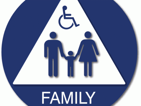 Unisex Family Wheelchair Accessible Bathroom Door Sign Online now