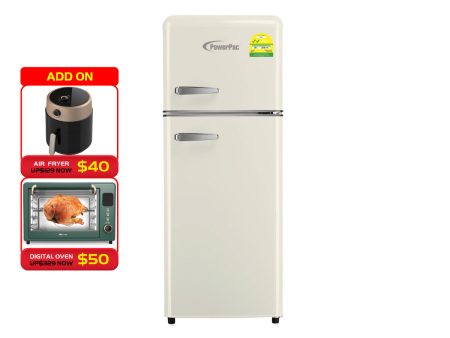 2-Door Fridge 114L Retro Fridge, Mini Fridge (PPF118) Ivory Discount