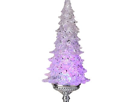 20  LED Acrylic Tree On Pedestal - Silver Fashion