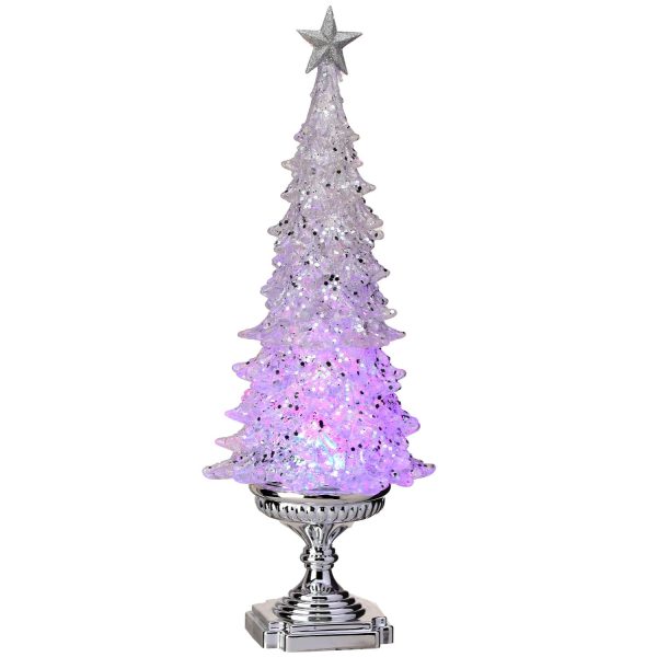 20  LED Acrylic Tree On Pedestal - Silver Fashion