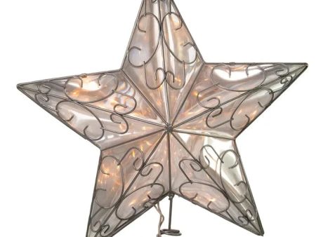 10-Light Silver Wire Star Snowfall Treetop, 12  (UL) Online Hot Sale