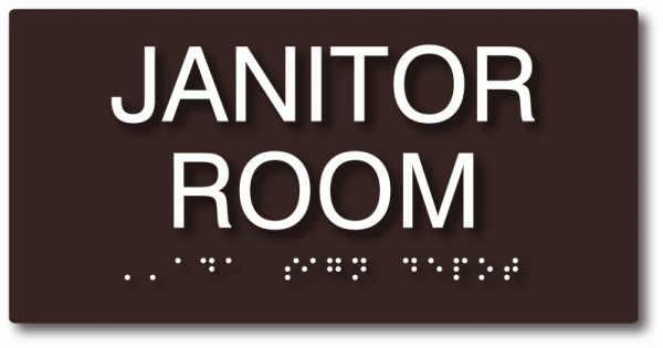 Janitor Room Sign - ADA Compliant Tactile Braille Janitor Room Signs Hot on Sale