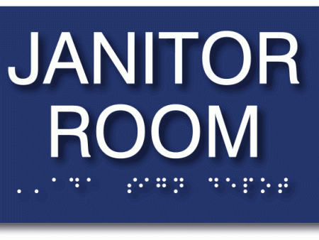 Janitor Room Sign - ADA Compliant Tactile Braille Janitor Room Signs Hot on Sale