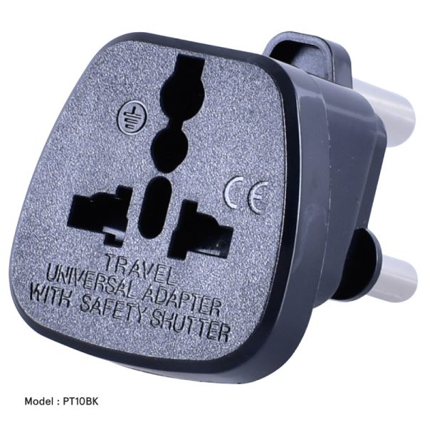 2xpcs 15amp Multi Travel Adapter (PT10BK) South Africa- Black Online now