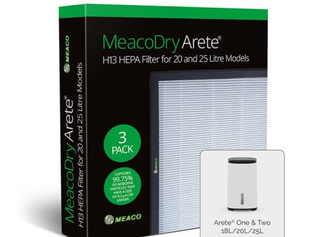 Meaco Dry Arete 20L 25L Spare H13 Hepa Filters (Pack of 3) For Discount