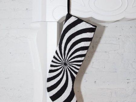 Classic Christmas - Swirl Stocking, Black & White (ITES x Sami Riccioli) Discount