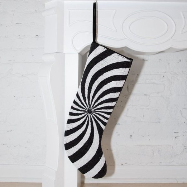 Classic Christmas - Swirl Stocking, Black & White (ITES x Sami Riccioli) Discount