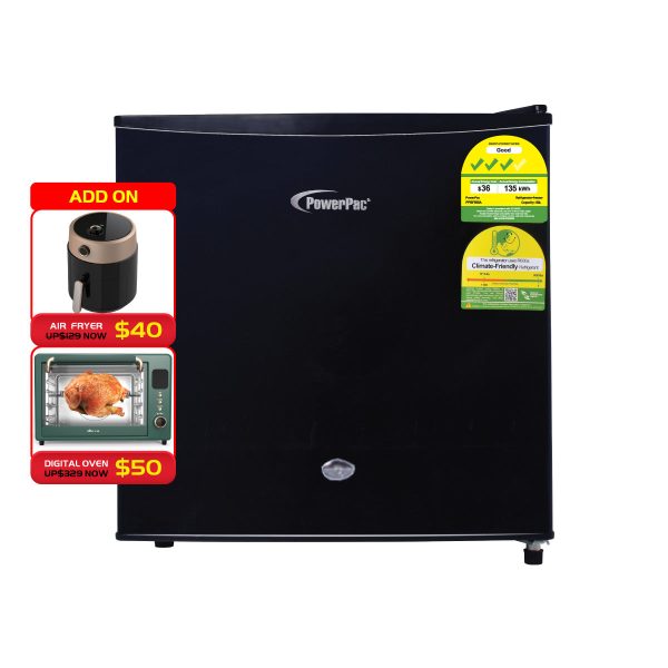 50L Bar Fridge with Lock (PPBF555) Black For Discount