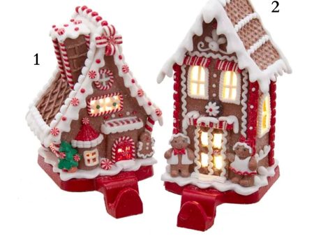 Battery-Operated LED Gingerbread House Stocking Hangers (2 Styles – Sold individually) For Cheap