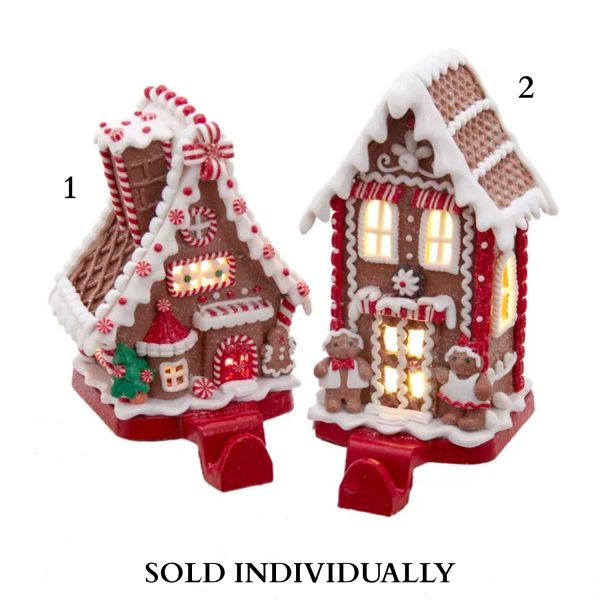 Battery-Operated LED Gingerbread House Stocking Hangers (2 Styles – Sold individually) For Cheap