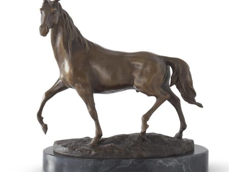 10.5  Bronze Horse Sculpture on Marble Base Discount