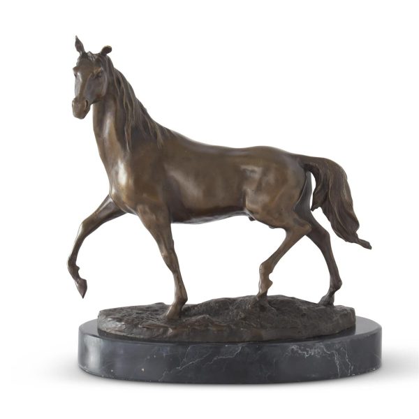 10.5  Bronze Horse Sculpture on Marble Base Discount