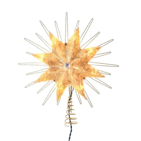 10-Light Capiz Gold Star Treetop, 12  (UL) Online Hot Sale