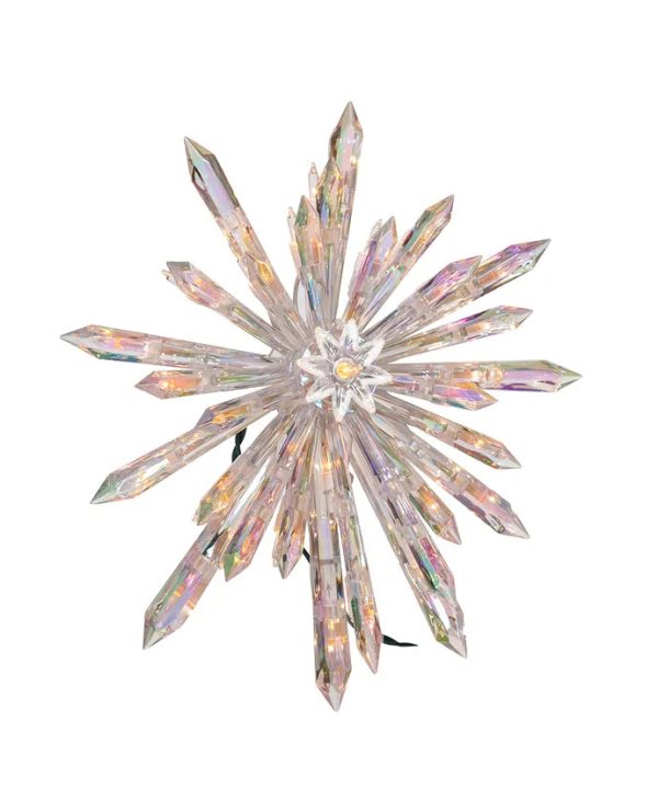 30-Light Crystal Snowflake Treetop, 11.25  (UL) Online