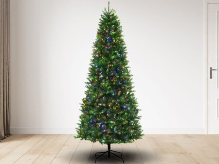 9 ft Slim Montauk Fir Christmas Tree with 1100 3mm Dual Color, Twinkle lights - 9 Function, 69D Online Sale