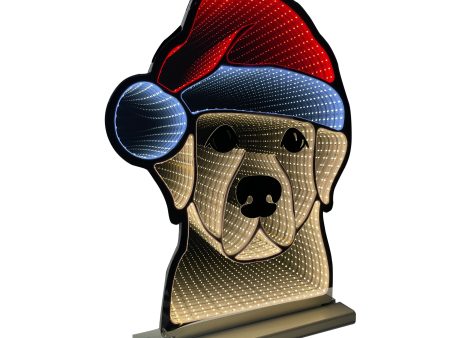 Infinity Light Christmas Dog With Wooden Base (16 ) For Cheap