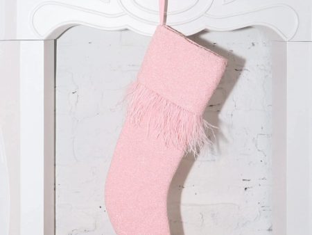 Feather Christmas - Fully Beaded Light Pink Stocking (ITES x Sami Riccioli) For Discount