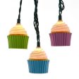 12  UL 10-Light Multicolor Cupcake Light Set With Green Wire Hot on Sale