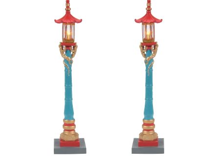 Christmas in the City Village - Chinatown Post Lamps (Set of 2) Online Sale