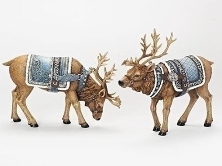 Majestic Deer  W Blue Saddle Decorative Table Top Figurine, 12  (2 Styles - Sold individually) Sale