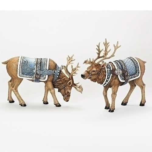 Majestic Deer  W Blue Saddle Decorative Table Top Figurine, 12  (2 Styles - Sold individually) Sale