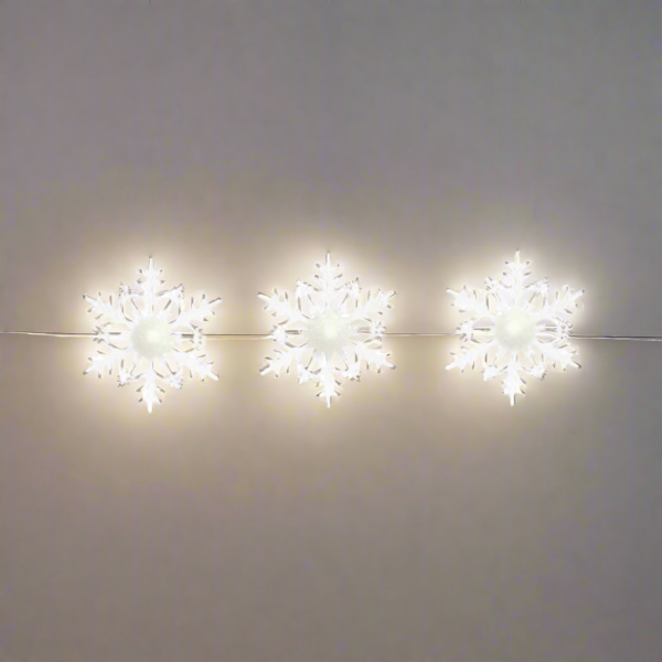 3 Lighted Snowflake Strand 18 Hx5 L Acrylic Hot on Sale