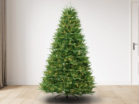 7.5 ft Wyoming Fir Christmas Tree with M4 Warm White lights, 62D Fashion