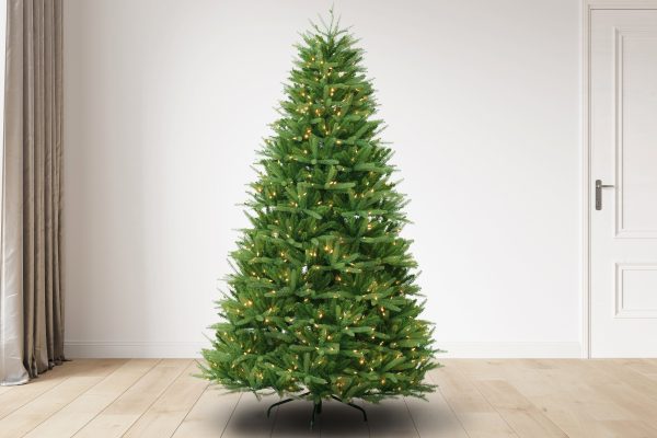 7.5 ft Wyoming Fir Christmas Tree with M4 Warm White lights, 62D Fashion