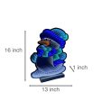 Infinity Blue Christmas Snowman With Wooden Base (16 ) on Sale