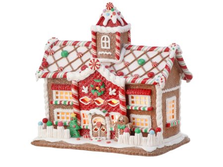 LED Gingerbread Candy House W  Iced Roof, 9.5  Hot on Sale