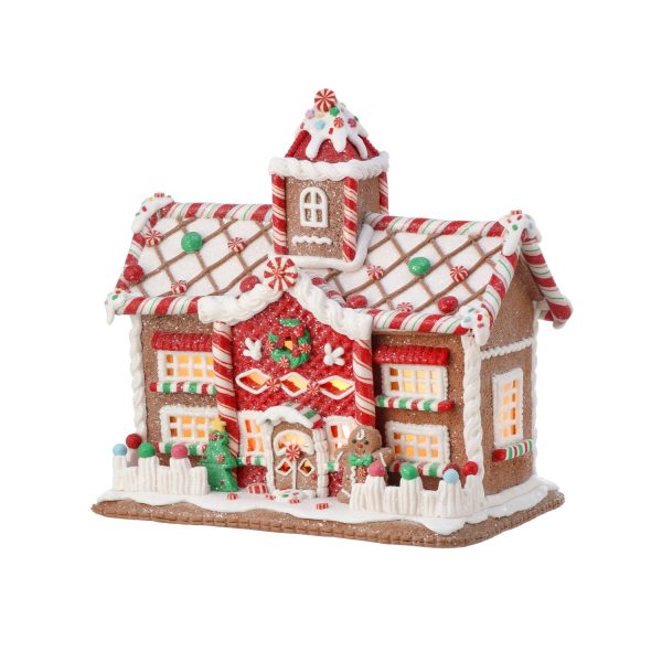 LED Gingerbread Candy House W  Iced Roof, 9.5  Hot on Sale