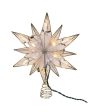 10-Light LED 12-Point Brass Plated Capiz Star With Gem Center Treetop, 10.24“ (UL) Online Sale