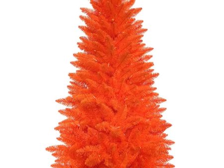 4.5  Battery Operated Pre-Lit Halloween Orange Potted Tree With Orange LED Lights For Discount