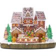 LED Gingerbread Musical House W  Rotating Train, 10.25 H Online Sale