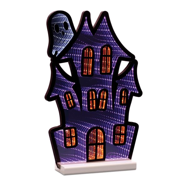 Haunted House w Ghost Infinity Light 16 H Acrylic w UL Plug Online now