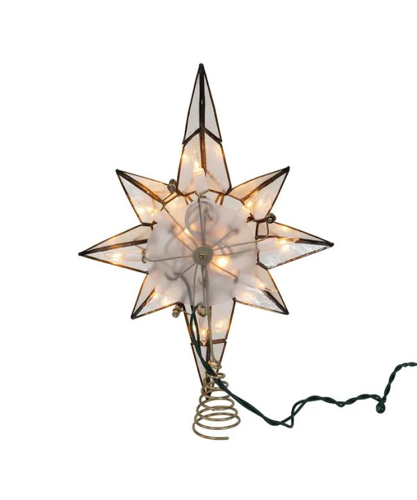 10-Light Gold Glittered Capiz Bethlehem Star Treetop, 11.42  (UL) on Sale