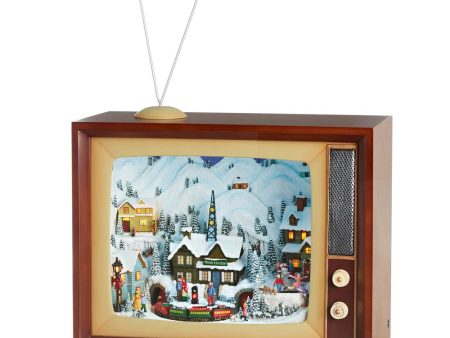 LED Lighted Musical Train TV Christmas Tabletop Decoration, Rotating Train, 23  Hot on Sale