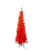 6  Pre-Lit Orange Incandescent Orange Slim Tree Discount